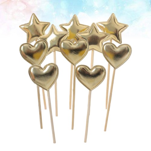 50pcs bamboo cake picks heart - cake,
